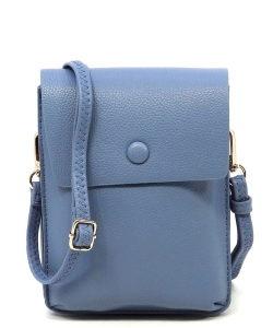 Fashion Pebble Flap Crossbody Bag Cell Phone Purse CA105 BLUE